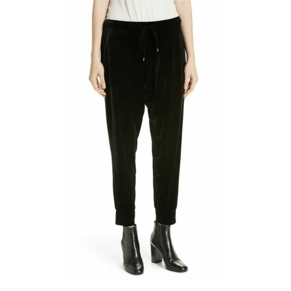 Eileen Fisher Velour Jogger Pant Black Size XXS - Picture 1 of 11